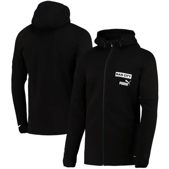 Puma Other - Puma Manchester City Casuals Hoody Jacket - Black NWT Size LY